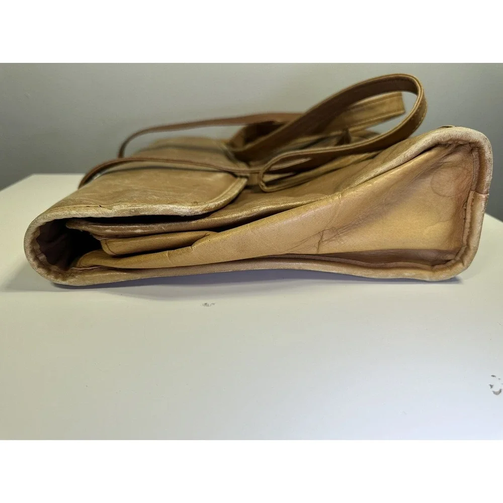 Vintage RENWICK Tan Brown Leather Messenger Bag Shoulder Straps‎
